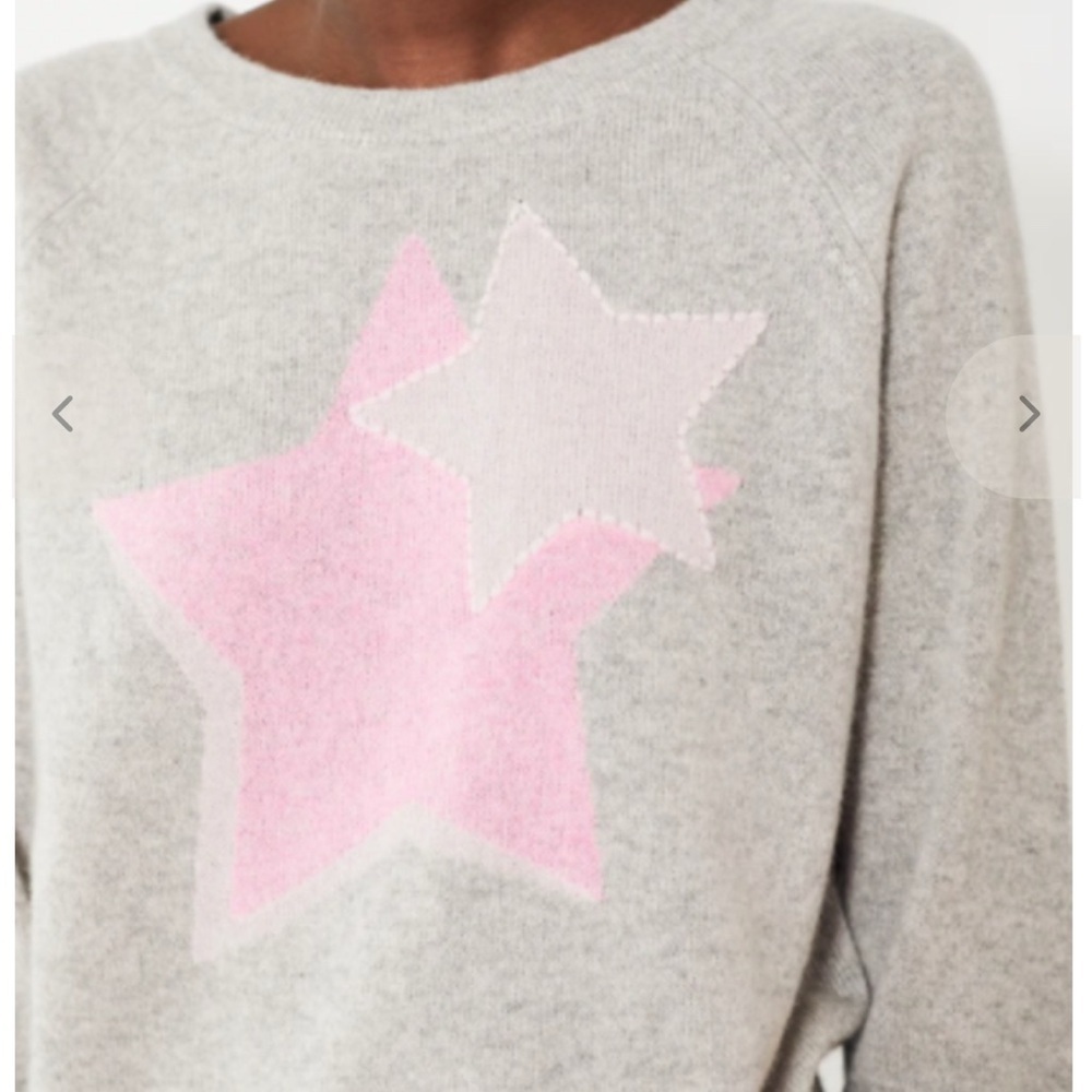 White + Warren Cashmere Intarsia multi Star Sweater - Picture 3 of 8